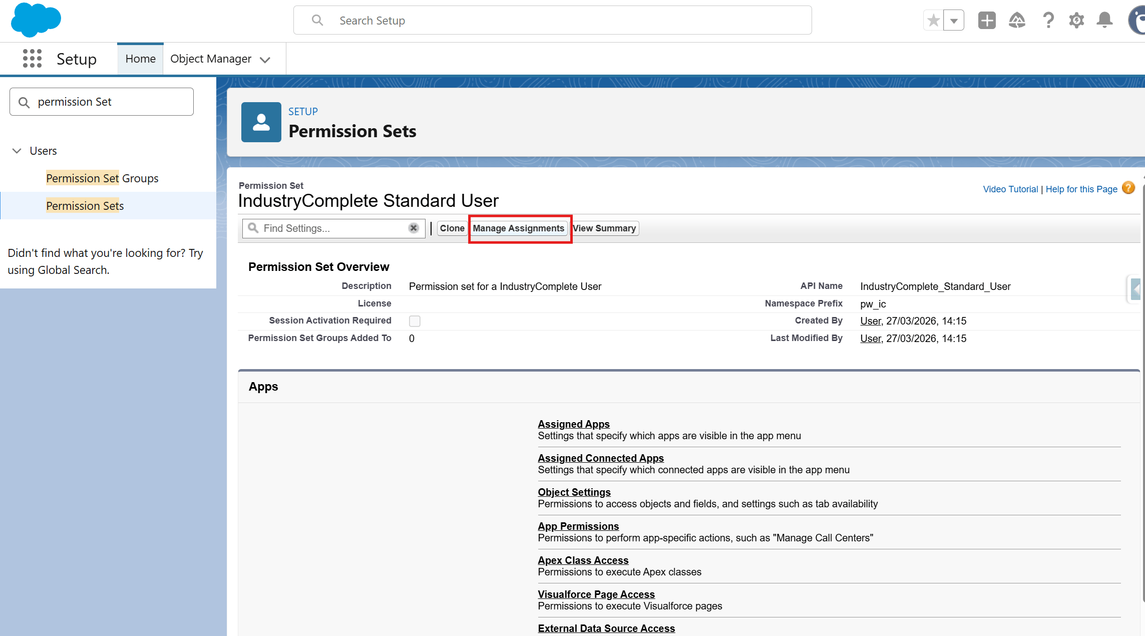 Assigning users via Setup > Permission Sets > (open a set) > Manage Assignments
